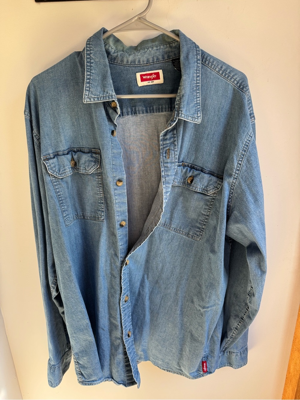 Wrangler Light Denim Button-Up Shirt Jacket